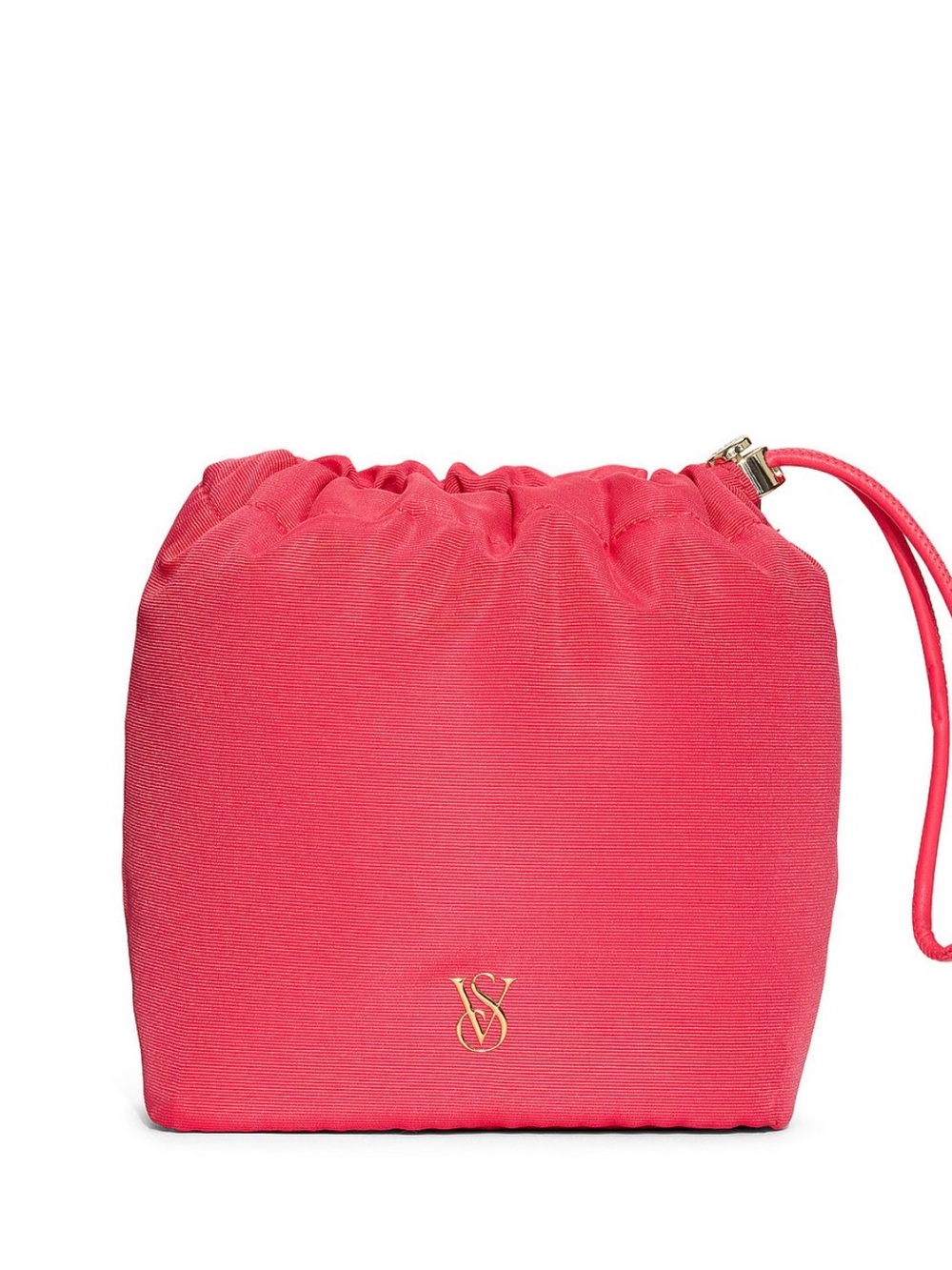 Victoria's Secret Coral Pink Drawstring Cosmetic Pouch